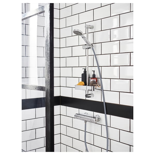 Etagere Douche Sans Percage d'angle, 3 PCS Etagère de Rangement Douche Noir  avec 14 Crochets et Porte-brosse à Dents