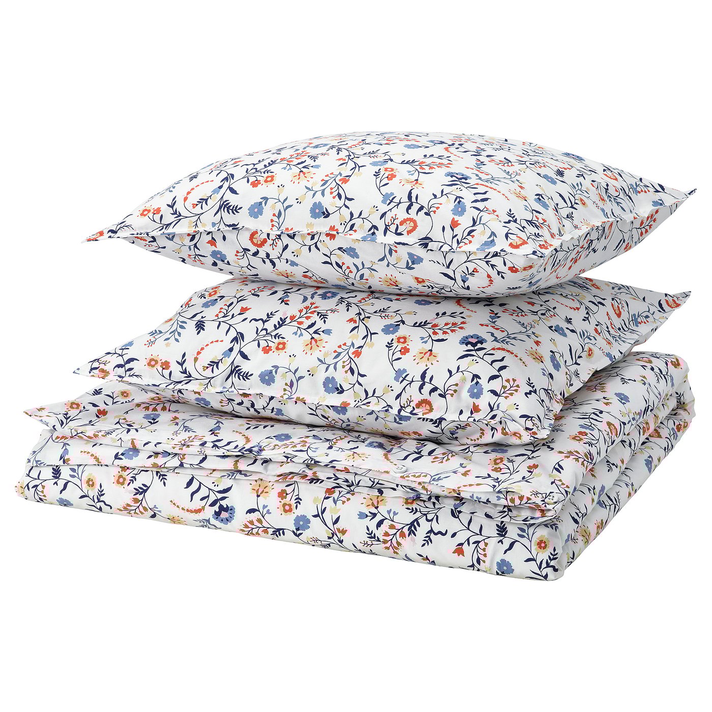 BRUDKRUSBÄR Housse de couette et 2 taies - blanc multicolore/motif floral 240x220/65x65 cm