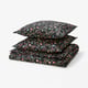 BRUDKRUSBÄR Housse de couette et 2 taies, noir multicolore/motif floral, 240x220/65x65 cm