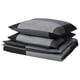 BRUNKRISSLA Housse de couette et 2 taies, noir, 240x220/65x65 cm