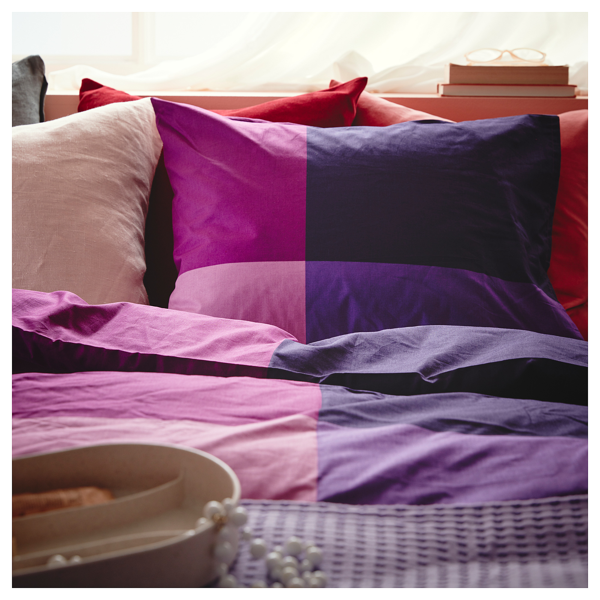 BRUNKRISSLA Housse couette + taie, mauve, 150x200/65x65 cm IKEA