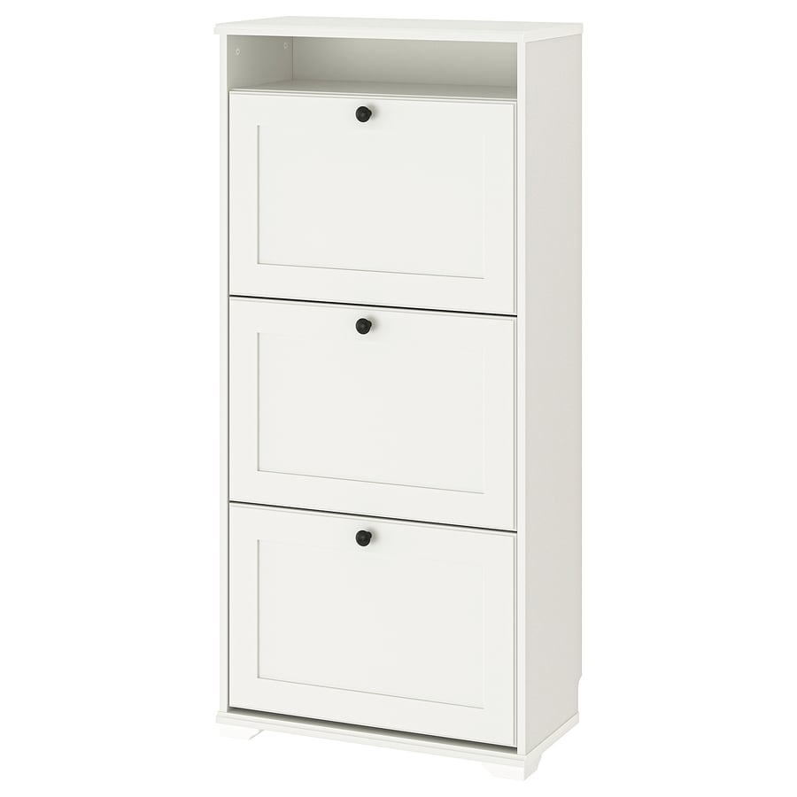 BRUSALI Armoire à chaussures 3 casiers, blanc, 61x30x130 cm IKEA