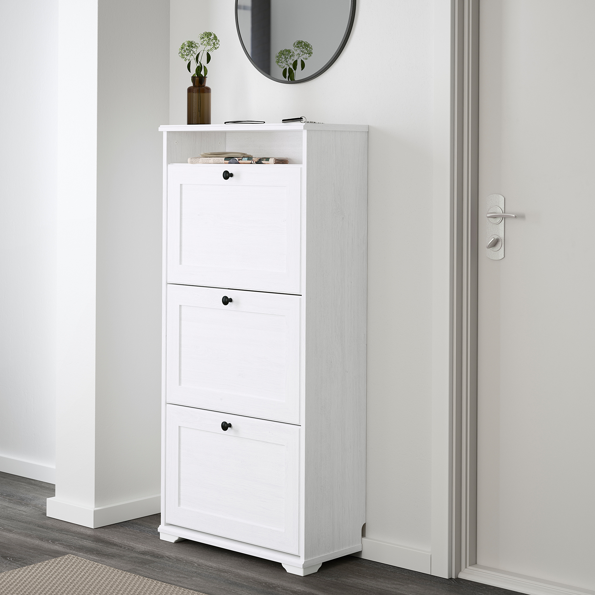 BRUSALI Armoire à chaussures 3 casiers - blanc - IKEA