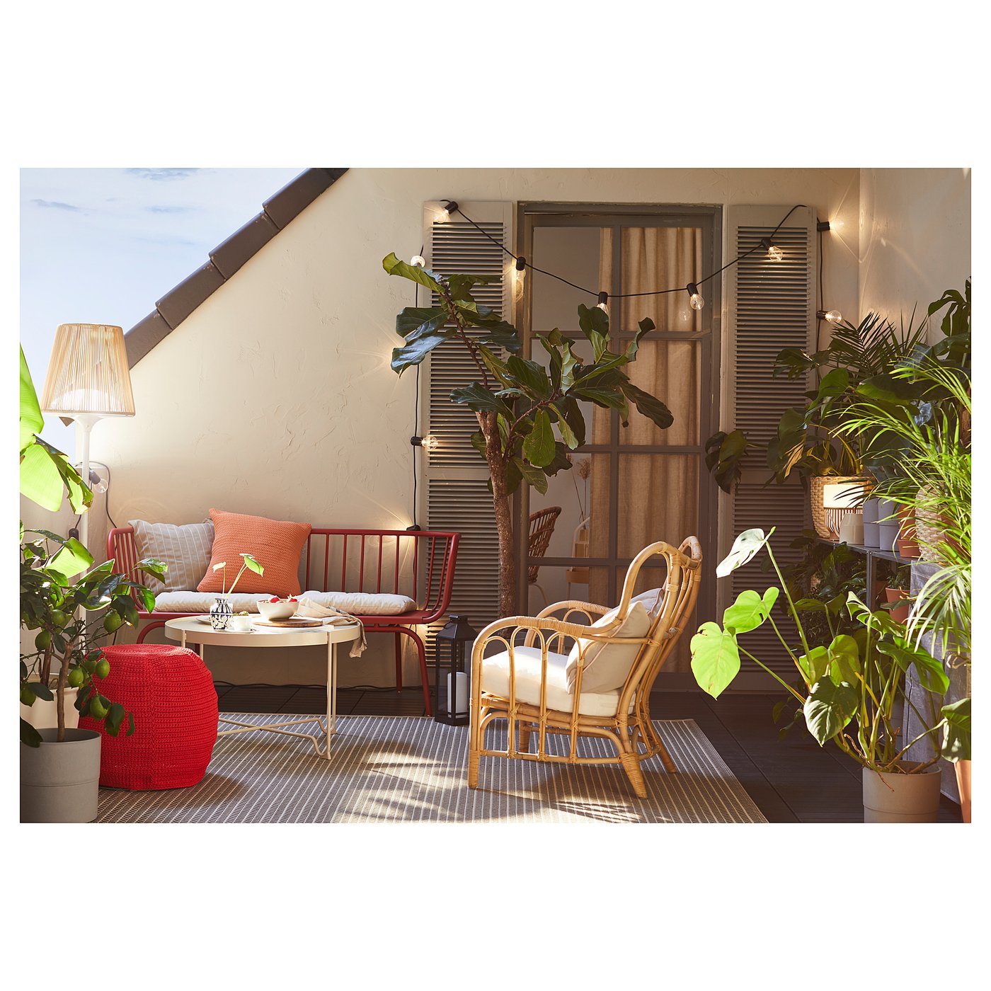 Brusen Canape 3 Places Exterieur Rouge Ikea