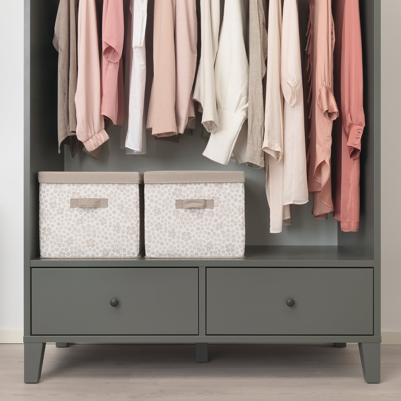 BRYGGJA Armoire ouverte, gris foncé, 120x173 cm IKEA