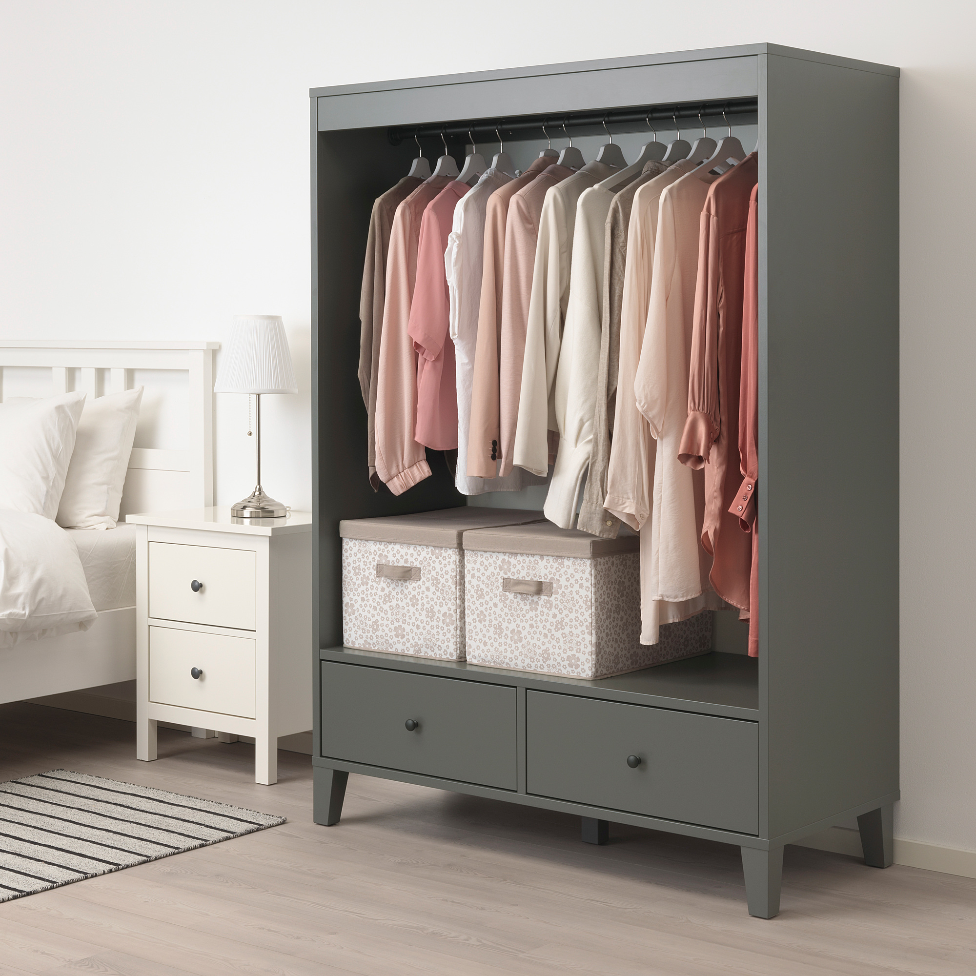 BRYGGJA Armoire ouverte, gris foncé, 120x173 cm IKEA