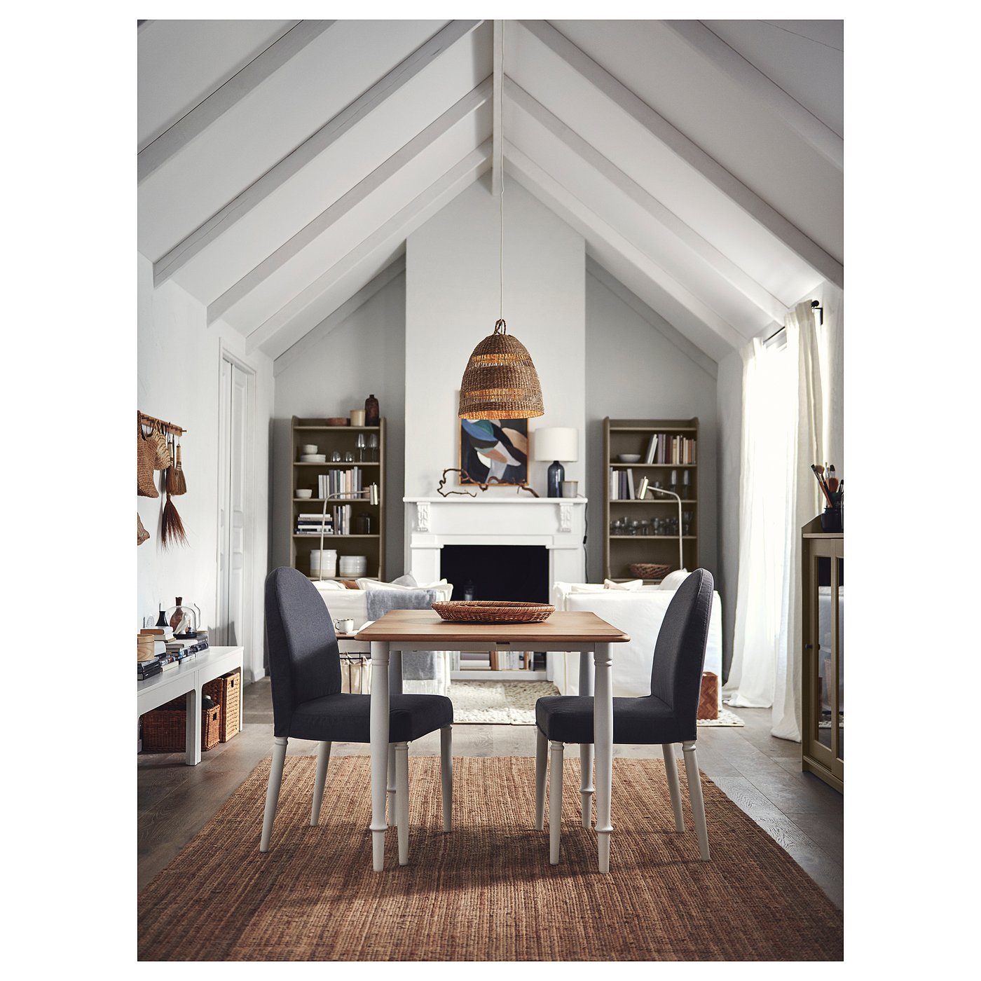 DANDERYD Table, plaqué chêne/blanc, 130x80 cm - IKEA