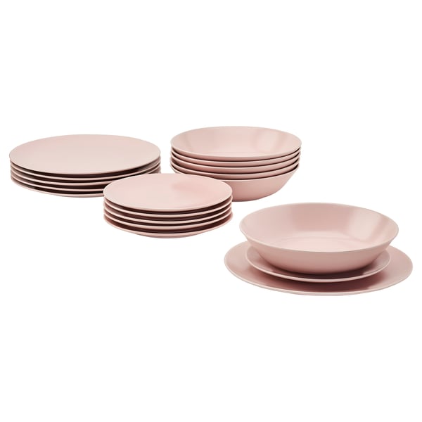 DINERA Service, 18 pièces, rose clair - IKEA