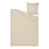 DOFTAKLEJA ensemble de couette en beige avec un motif à carreaux ; Comprend une pièce de literie et une taie d’oreiller. Fabriqué en 100 % coton.