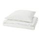 Option : Une housse de couette DOFTAKLEJA blanche et anthracite avec motif à carreaux cousus et rayures. Il est fabriqué en 100 % coton avec des poches d’angle pour une utilisation facile.