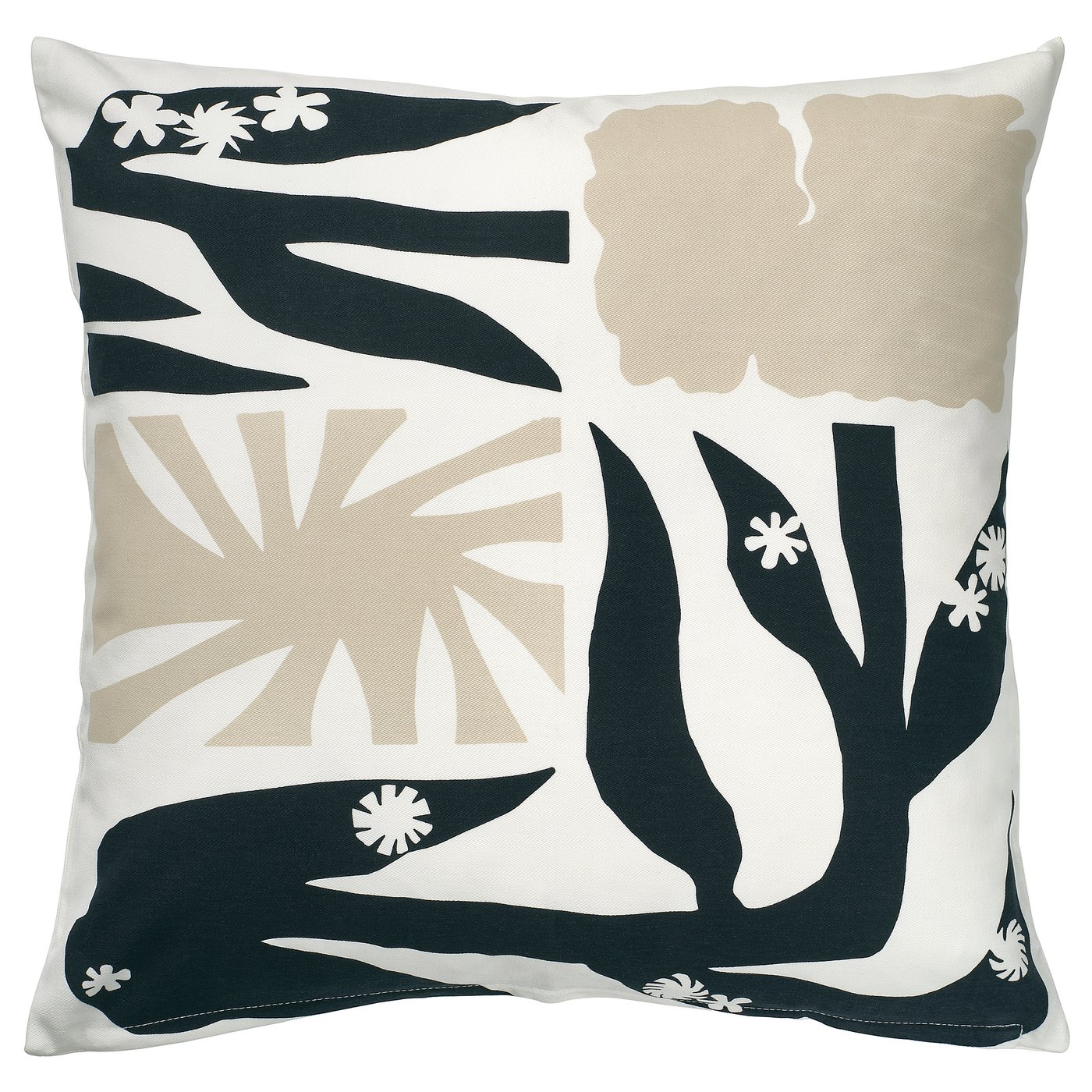 DRABOR housse de coussin, noir/beige clair, 50x50 cm - IKEA