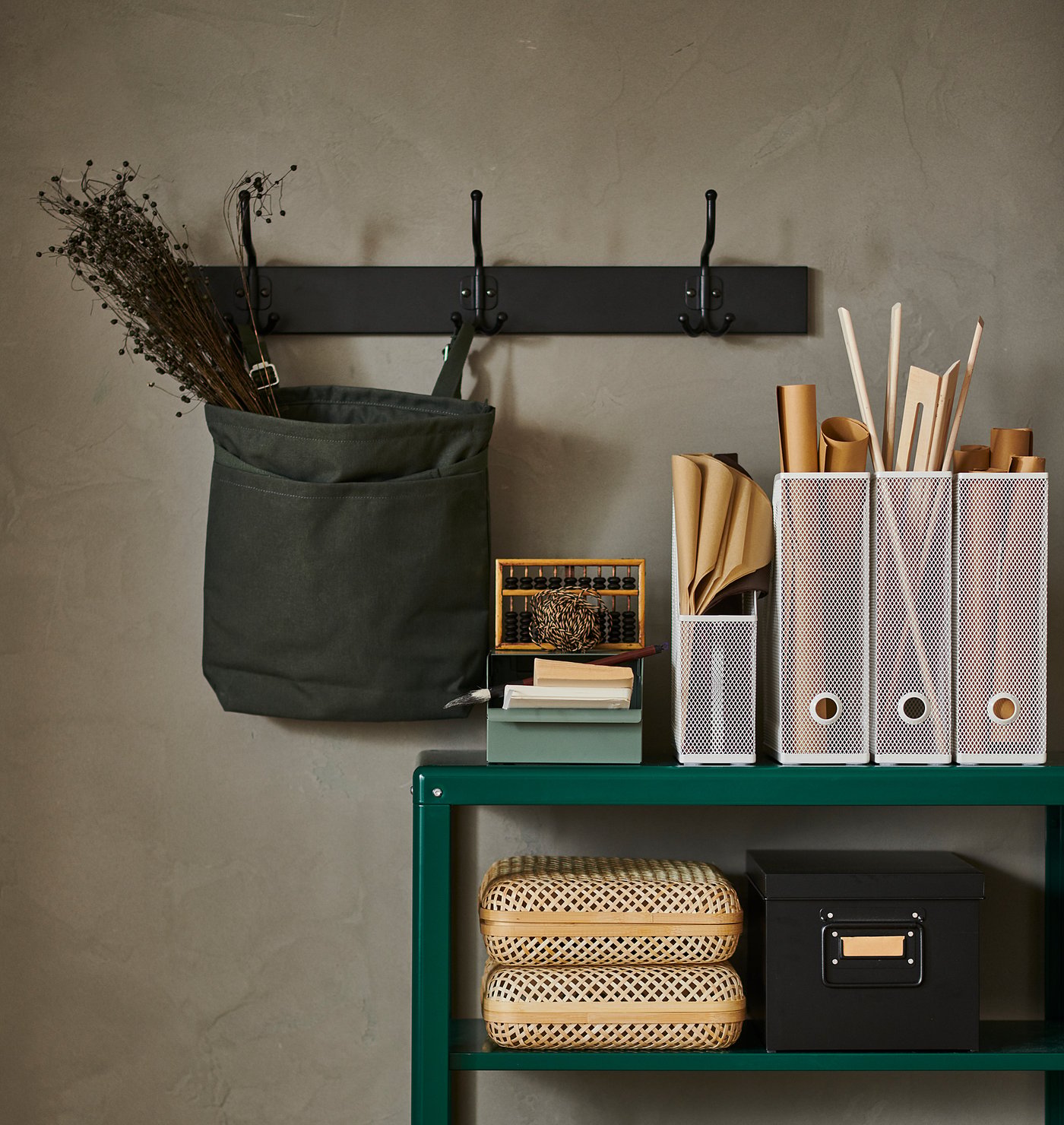 DRÖMSÄCK Fourre-tout, vert olive, 14 l - IKEA