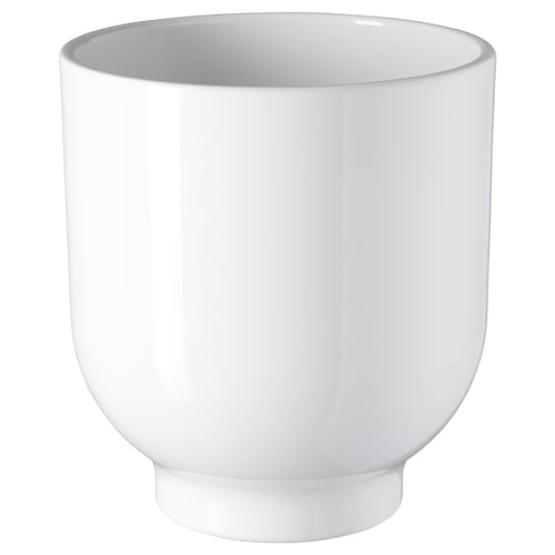 Jardinière en céramique blanche DRÖMSK. Design rond et lisse. Idéal pour la décoration intérieure.