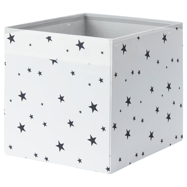 Drona Rangement Tissu Blanc Noir Etoiles Materiau Durable Ikea