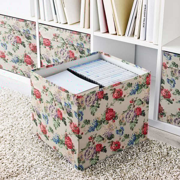 Drona Rangement Tissu Multicolore Fleur 33x38x33 Cm Ikea Drona Rangement Tissu Multicolore Fleur 33x38x33 Cm Ikea