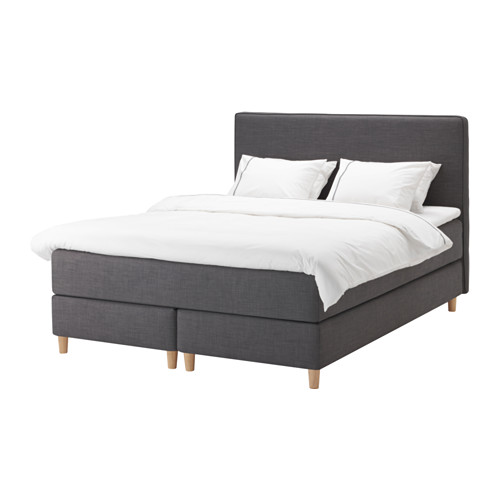 Dunvik Lit Sommier Hyllestad Mi Ferme Tustna Gris Fonce 160x200