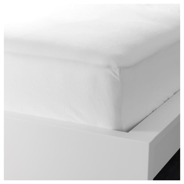 Dvala Drap Housse Blanc 140x200 Cm Materiau Durable Ikea