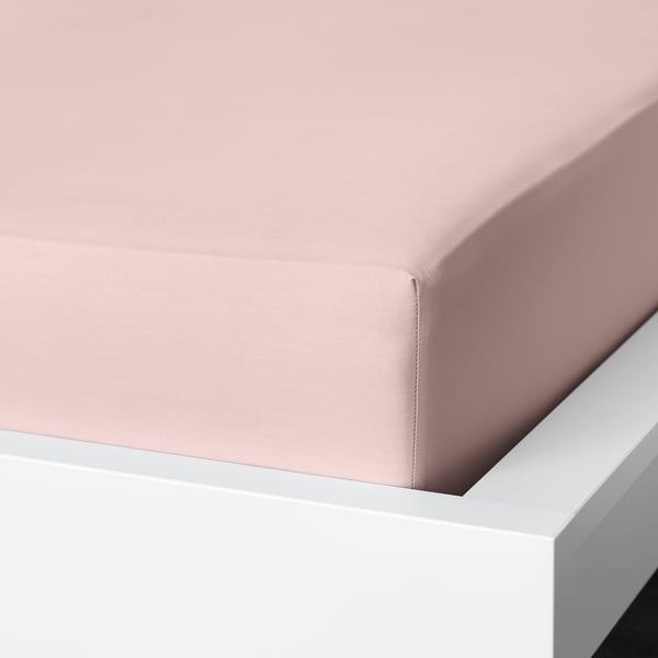 Dvala Drap Housse Rose Clair 140x200 Cm Materiau Durable Ikea