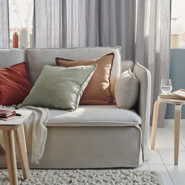 DYTÅG Housse de coussin, gris vert, 50x50 cm