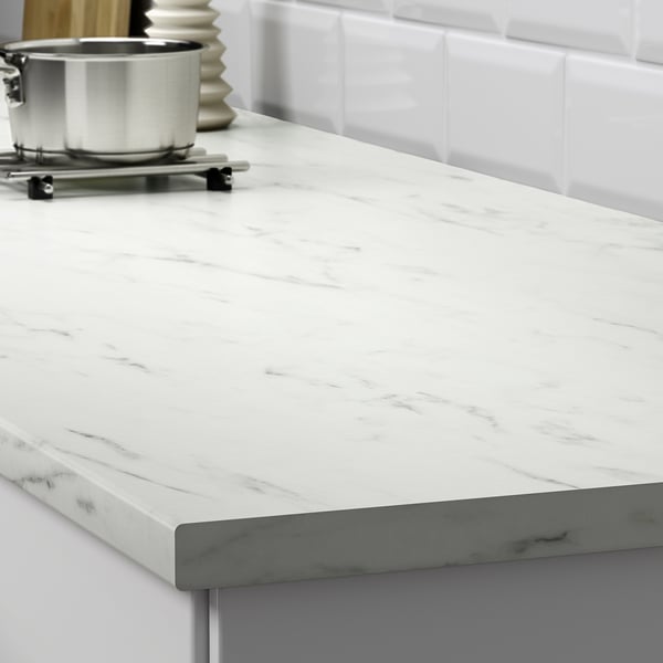 Plan De Travail Cuisine Imitation Marbre Blanc Ekbacken Plan De Travail Blanc Marbre Stratifie 246x2 Ikea