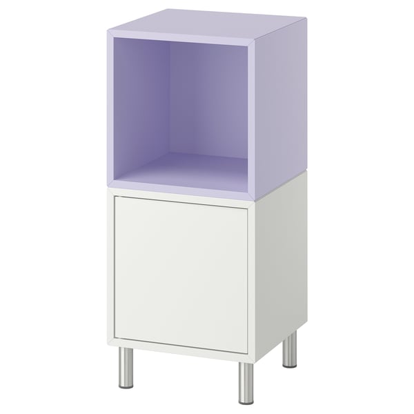 EKET Combinaison rangement avec pieds, blanc/lilas pâle, 35x35x80 cm