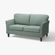 Petit canapé EKHOLMA vert clair. Design compact, classique. Des jambes en bois. Housse confortable et amovible.