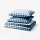 EKTANDVINGE Housse de couette et 2 taies, bleu foncé blanc/carreaux, 240x220/65x65 cm
