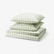 EKTANDVINGE Housse de couette et 2 taies, gris-vert pâle blanc/carreaux, 240x220/65x65 cm