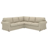 EKTORP Housse canapé d'angle, 4 places, Hemmesta beige clair