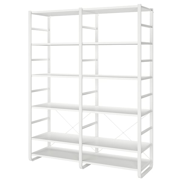 Étagère en métal blanc ELVARLI, 5 étagères, design moderne et réglable.