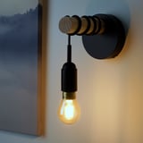 Applique murale ENGARN moderne, en bois et laiton, ampoule sphérique, murale, design minimaliste, petite.