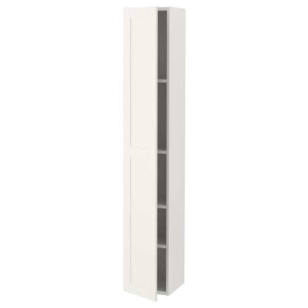 Armoire haute ENHET blanche, 4 étagères, design épuré