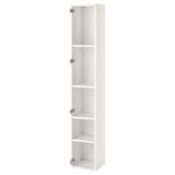 Armoire de rangement haute ENHET blanche, quatre étagères, design moderne et élégant.