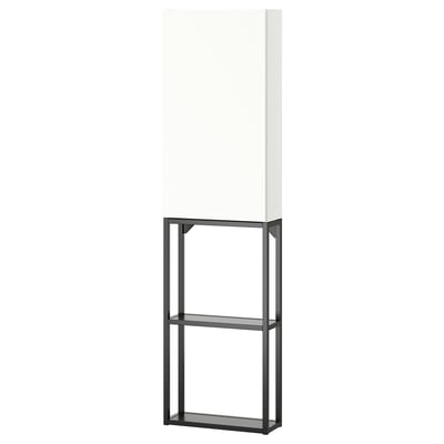 Rangement moderne : armoire ENHET blanche avec cadre en métal noir.