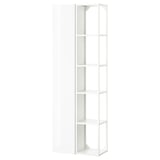 Armoire de rangement blanche brillante ENHET avec quatre étagères ouvertes pour une organisation moderne et peu encombrante.