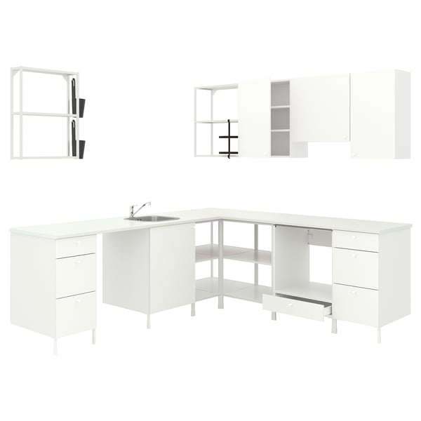 Bekant Bureau D Angle Gch Plaque Chene Blanchi Blanc 160x110 Cm Ikea