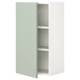 Armoire murale ENHET verte avec deux étagères, porte grise, style minimaliste.