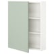 Armoire murale ENHET verte avec 2 étagères, blanc à l’intérieur, gris-vert à l’extérieur. Parfait pour la cuisine ou la salle de bain.