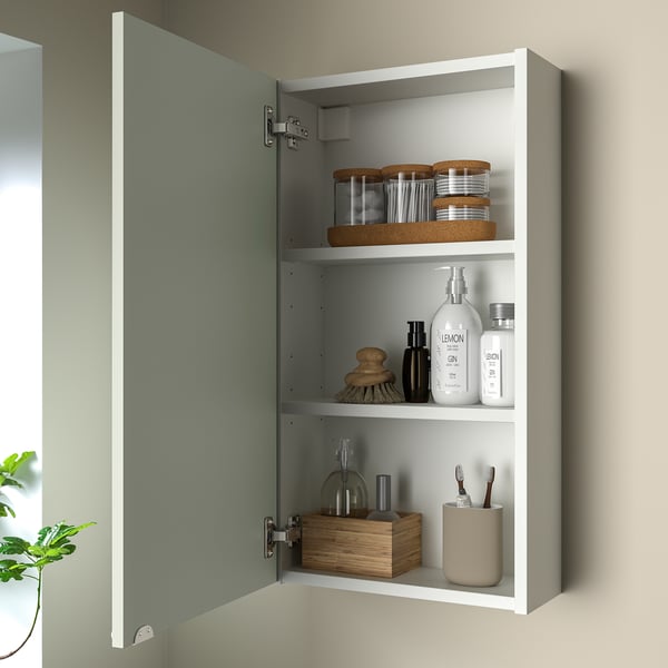Armoire murale ENHET avec 3 étagères pour bocaux, bouteilles et articles de toilette