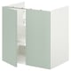 Armoire ENHET vert clair, rectangulaire, avec portes ouvertes, rangement des serviettes, en panneaux de particules.