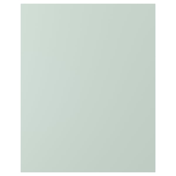Armoire ENHET gris-vert pâle ; Façade rectangulaire en feuille de plastique lisse.