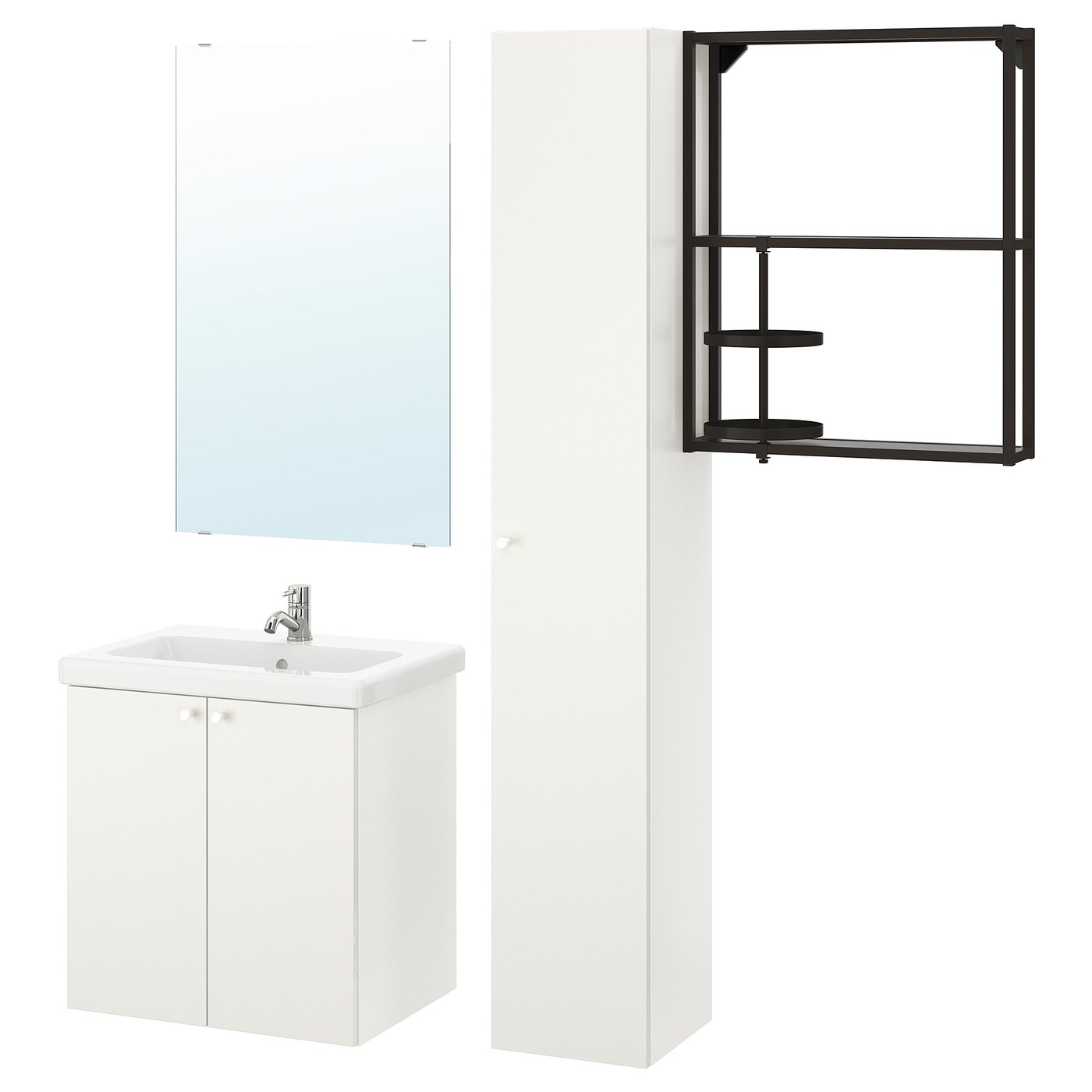 enhet tvallen mobilier salle de bain 13 pieces blanc anthracite pilkan mitigeur lavabo 64x43x65 cm pas cher ikea ikea