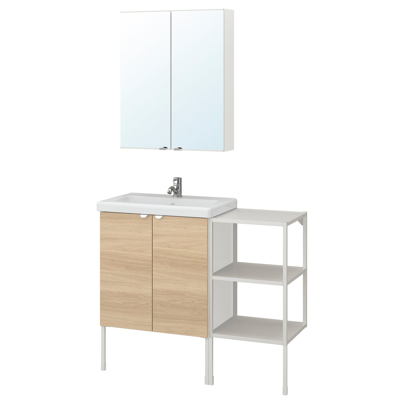 enhet tvallen mobilier salle de bain 14 pieces motif chene blanc pilkan mitigeur lavabo ikea