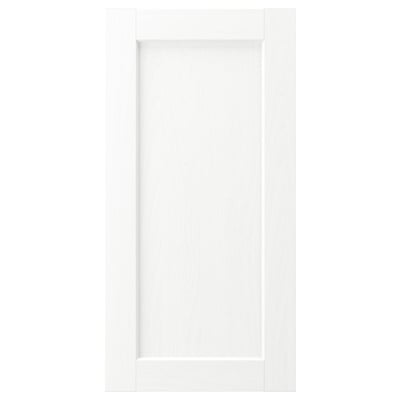 Porte d’armoire ENKÖPING blanche, lisse, rectangulaire, feuille semblable à du bois.