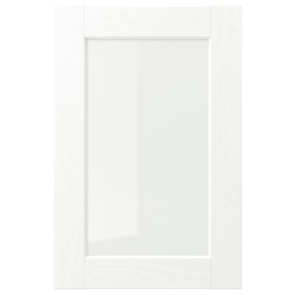 Porte d’armoire blanche ENKÖPING, rectangulaire avec un grain subtil, feuille durable.