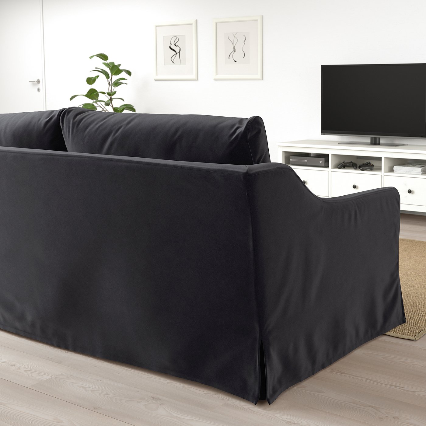 Farlov Canape 3 Places Djuparp Gris Fonce Ikea