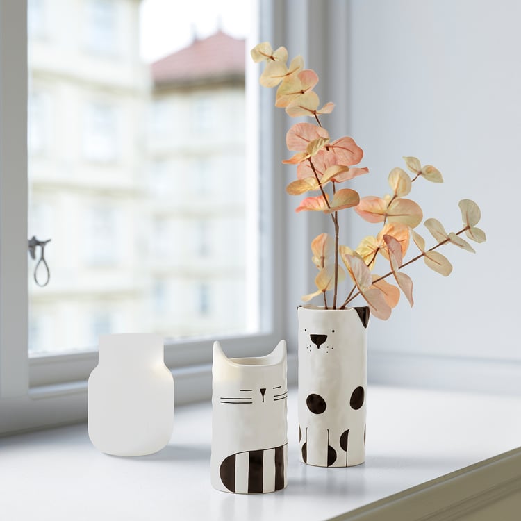 FÅTALIG Vase, chat blanc cassé, 12 cm IKEA