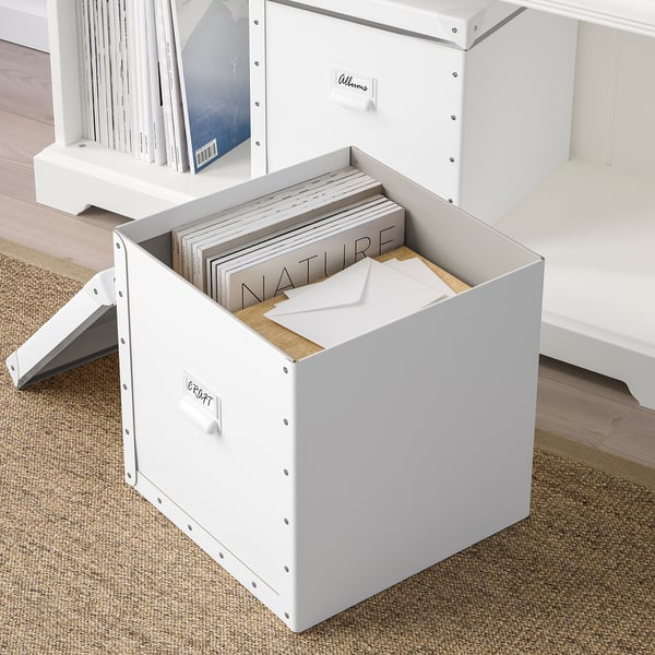 FJÄLLA Boîte de rangement avec couvercle, blanc, 30x31x30 cm IKEA
