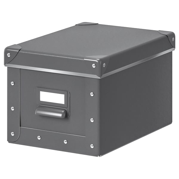 Fjalla Boite De Rangement Avec Couvercle Gris Fonce 18x26x15 Cm Ikea