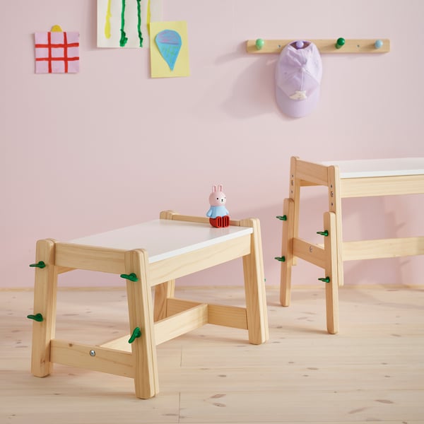 FLISAT Banc pour enfant, hauteur réglable/vert